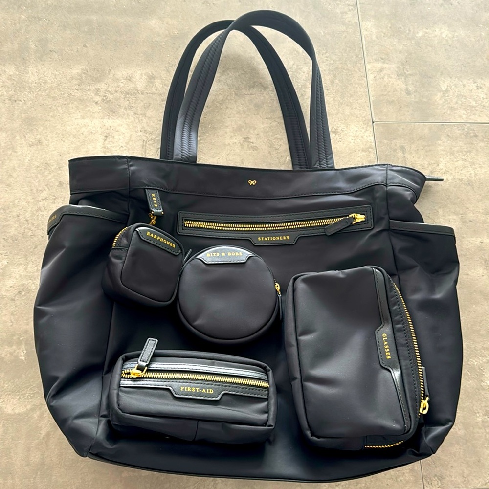 Brand new Commuter leather-trimmed ECONYL bag
